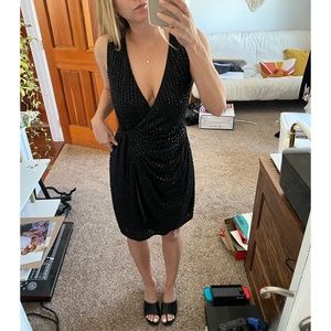 Laundry by Shelli Segal Beaded Wrap Dress